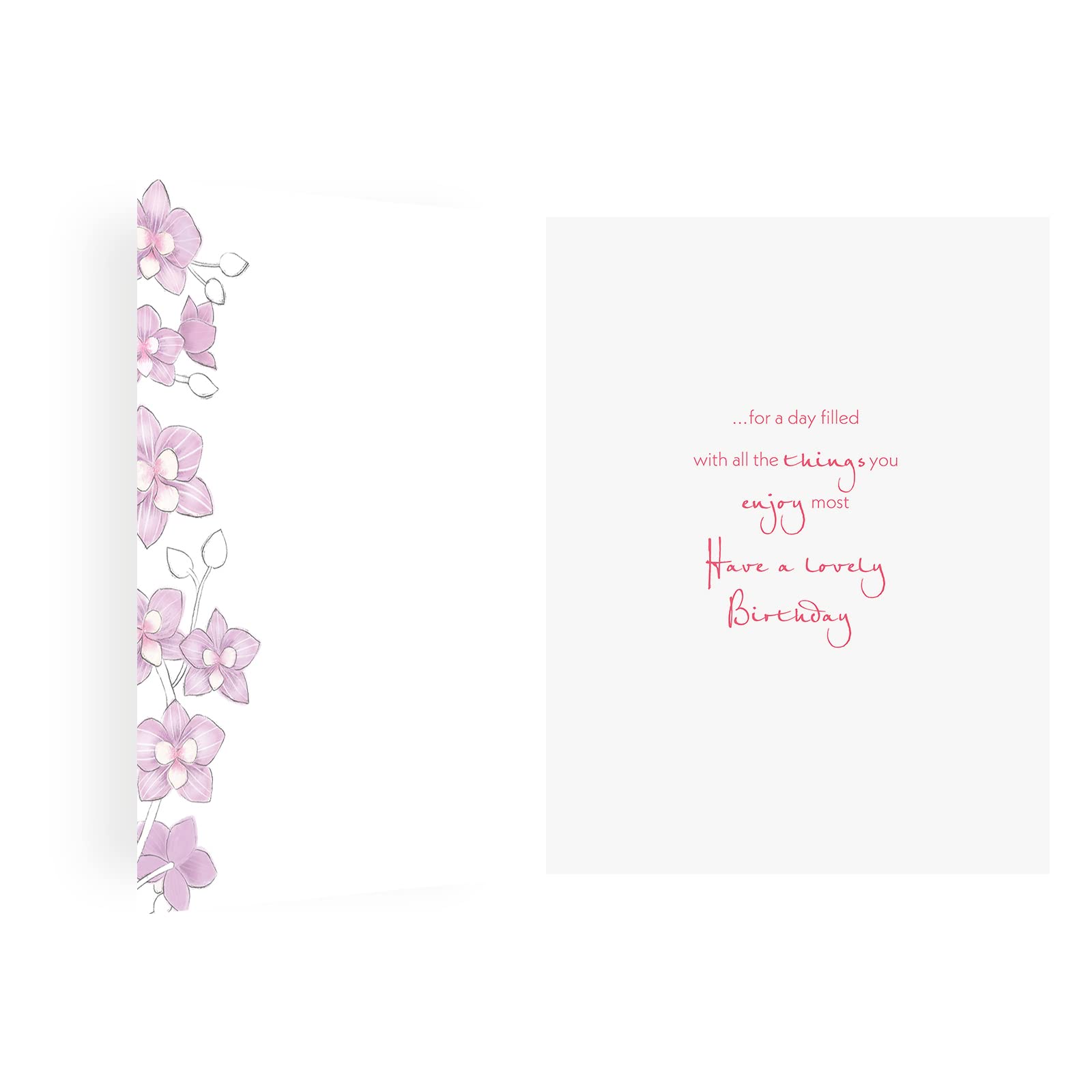 Piccadilly Greetings Traditional Birthday Card Orchids | 8 x 6 Inches | Purple 2