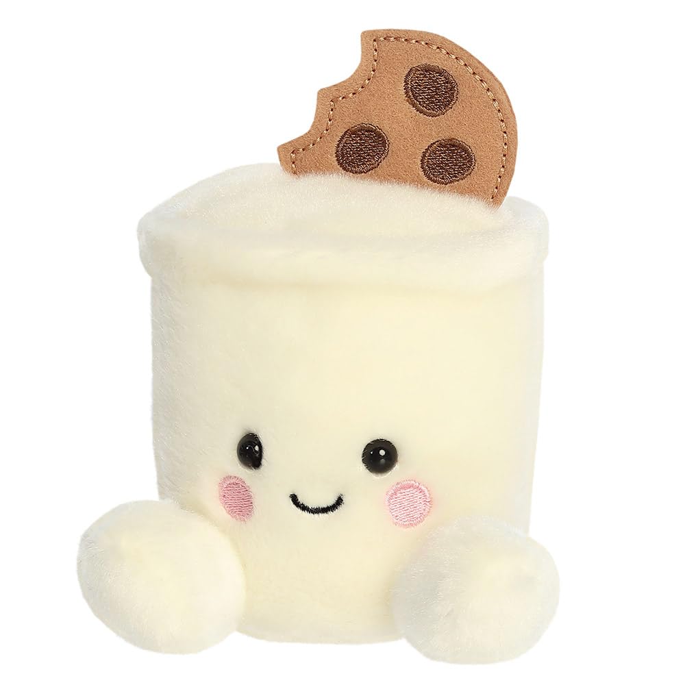 AURORA Palm Pals Duncan Milk & Cookies Soft Toy - 13cm Plush | Bean Filled | White & Brown 2