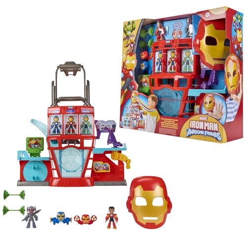 Marvel Press Iron Man and His Awesome Friends Iron Quarters Playset | Ages 3+ | 2 Figures Included 11