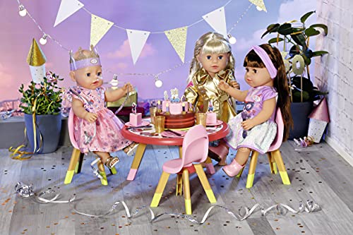 BABY Born Happy Birthday Party Table Playset - Interactive Musical Cake & Doll Accessories (6 Months+)