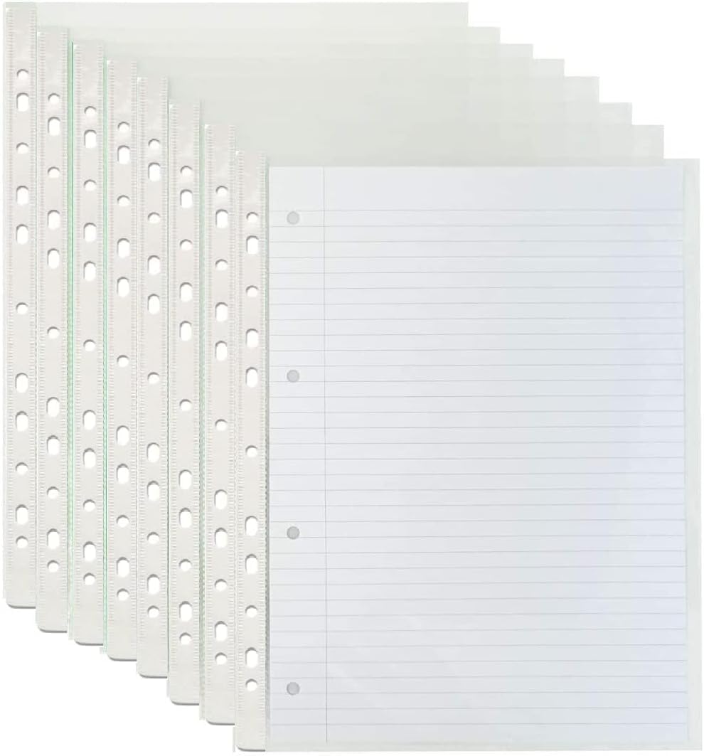 G4GADGET A4 Punched Pockets Value Pack - 500 Count | 10-15 Sheet Capacity | 30 Micron Clear Plastic