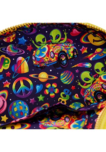 Loungefly Lisa Frank: Gelbe Saturn-Umhängetasche mit Regenbogenring