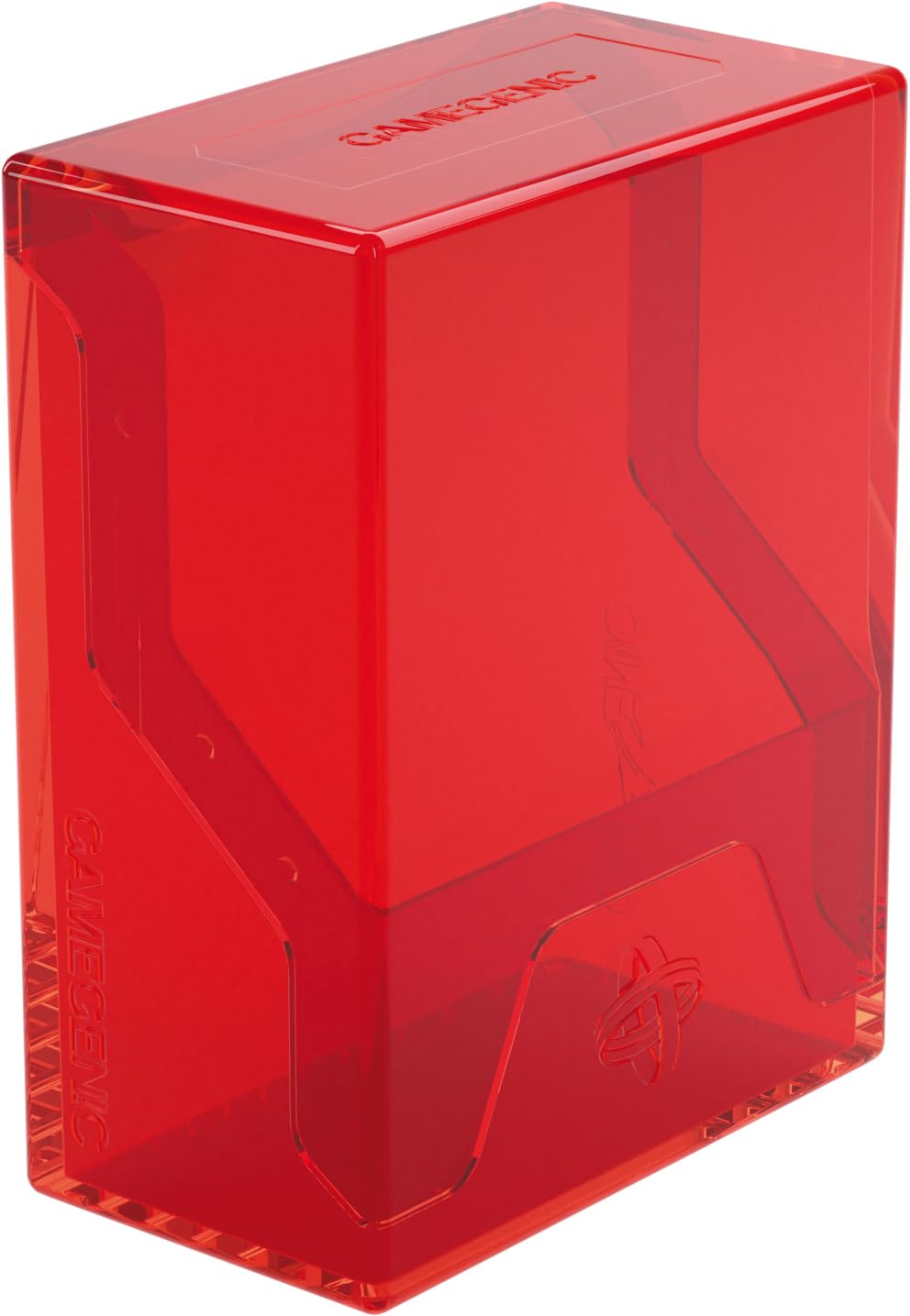 Gamegenic Bastion 50+ XL Card Box - Red | Secure Closure | Fits Double-Sleeved Cards