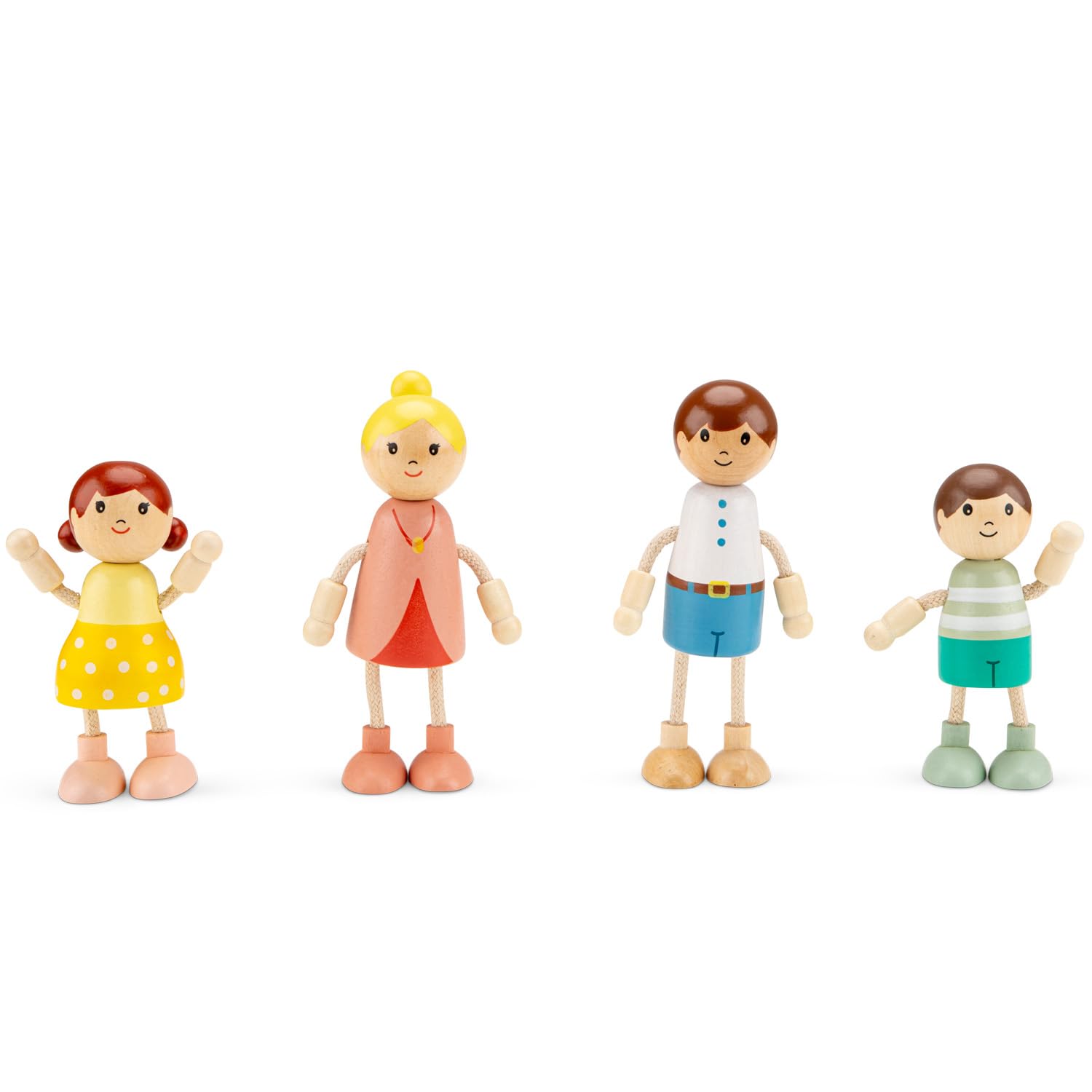 Woet Wooden Doll House Family Set - FSC-wood, 1:12 Scale, 4 Pieces | Ages 3-8 4