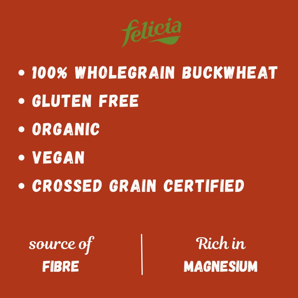 Felicia Organic Buckwheat Penne Pasta - Gluten Free, 100% Whole Buckwheat Flour, 250g 8