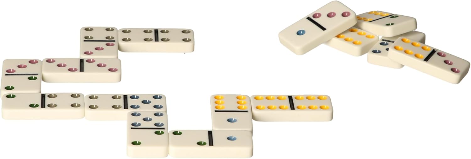 Atoz Double 6 Colour Dominoes Set in Tin Box 2