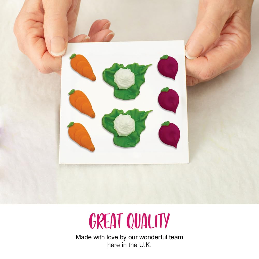 Anniversary House Hand-made Vegetable Patch Edible Sugarcraft Cake Toppers | 8 Pack | 2-3cm 5