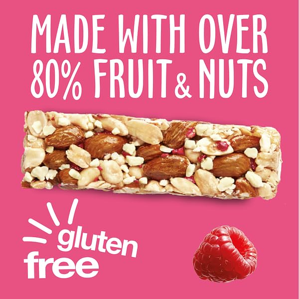 KIND White Chocolate Raspberry Snack Bars, Gluten Free, High Fibre, No Artificial Ingredients, 12 x 40g
