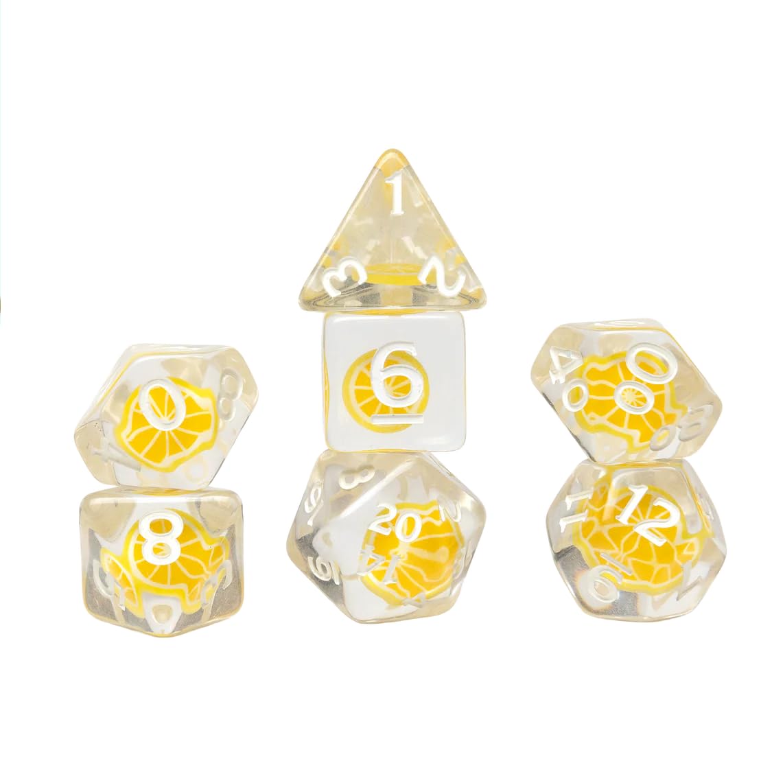 Sirius Dice Fruit Slice Dice Set - Lemon | 7-Piece Set | Plastic 1