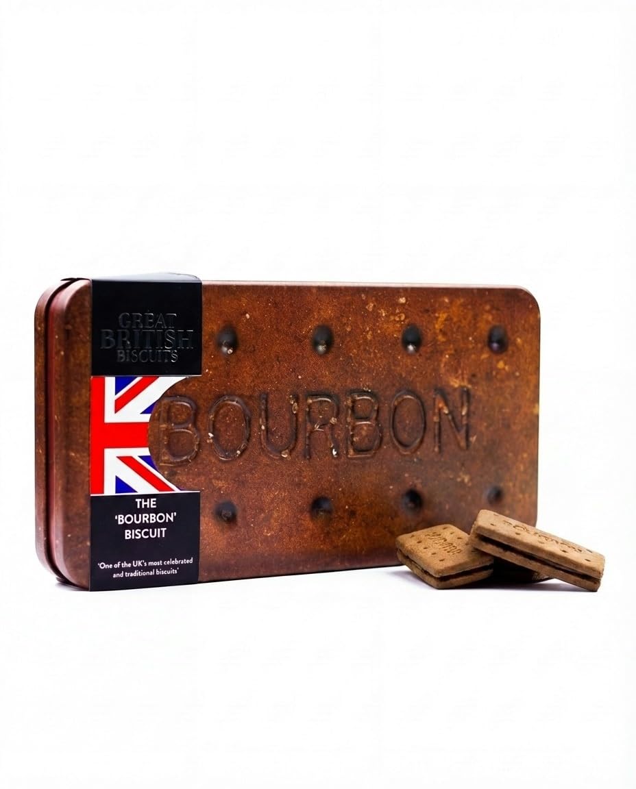 The Silver Crane co. Giant Bourbon Biscuits Gift Set - 400g Chocolate Sandwich Biscuits in Collectible Tin 1