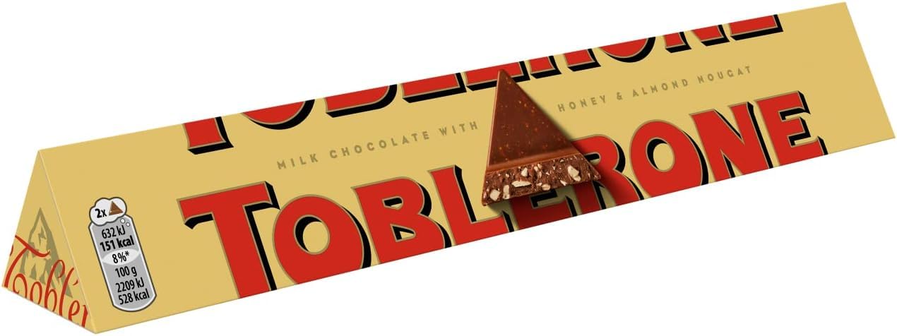 Toblerone Milk Chocolate Bar with Honey & Almond Nougat - 200g Gift Bar 1