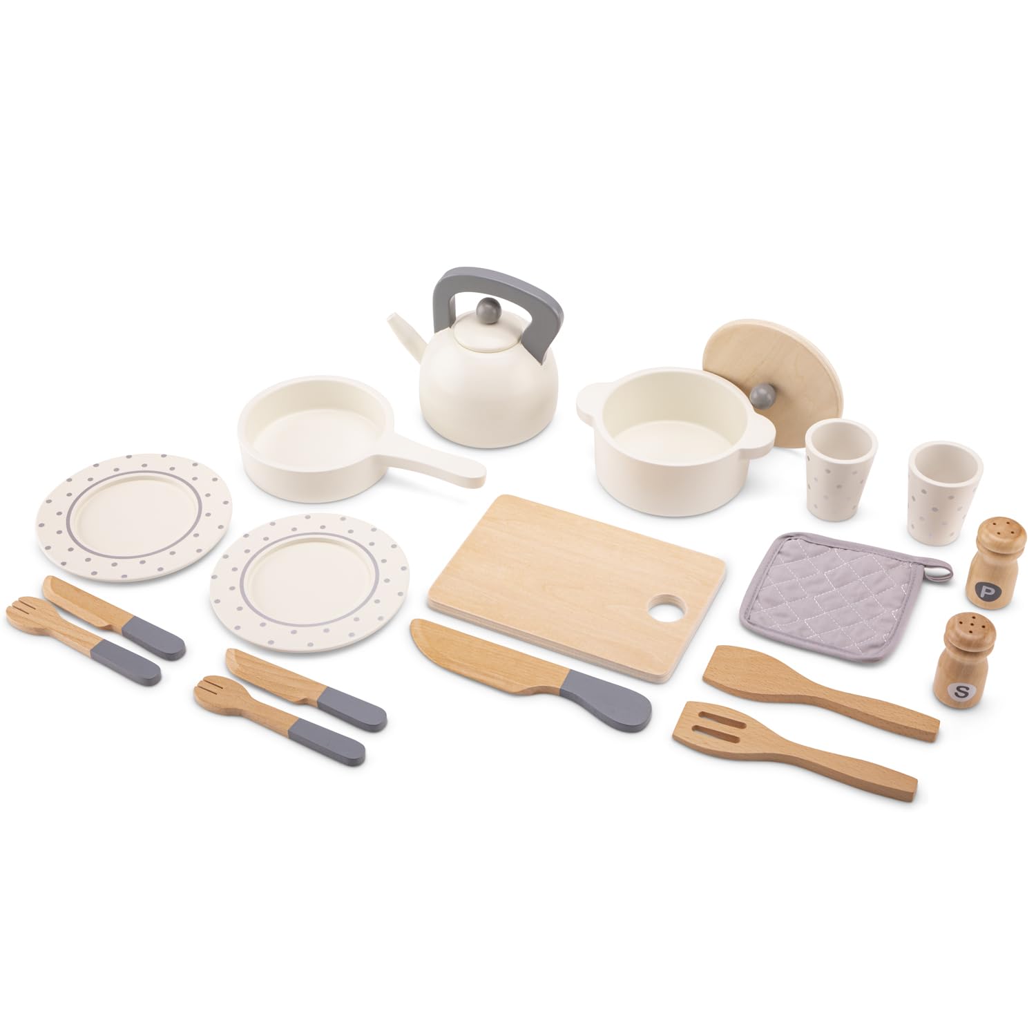 New Classic Toys Dinner Set for Kids - Wood Material 4