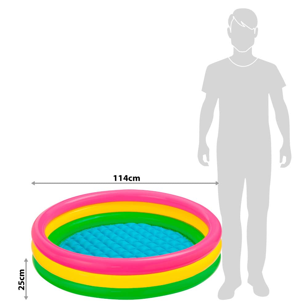 Intex Sunset Glow 45-inch Paddling Pool - Inflatable, 3 Rings, Soft Floor | Ages 3+ 4