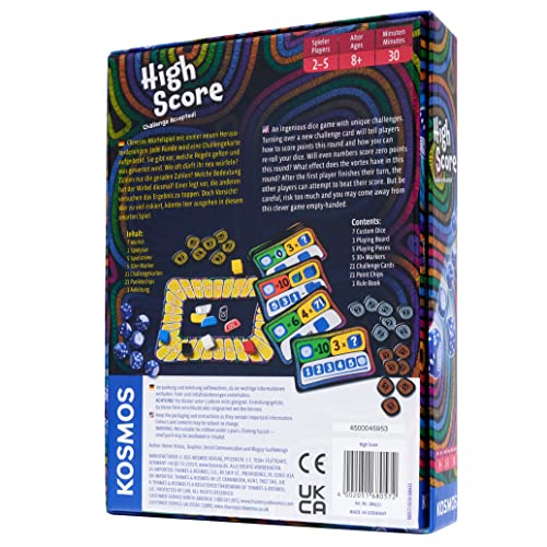 Thames & Kosmos High Score Dice Game - Strategy for 2-5 Players Ages 8+ | English & German Edition