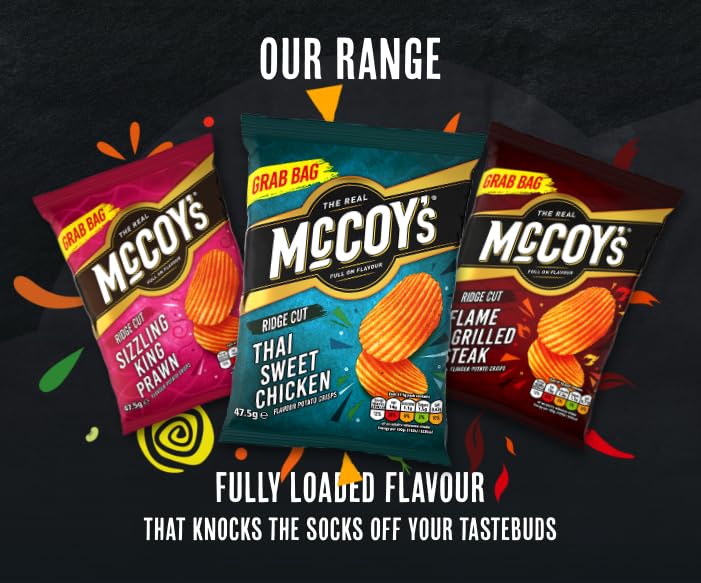 McCoys Thai Sweet Chicken Crisps 6 Pack - 6 x 25g Ridges Range Snacks 3