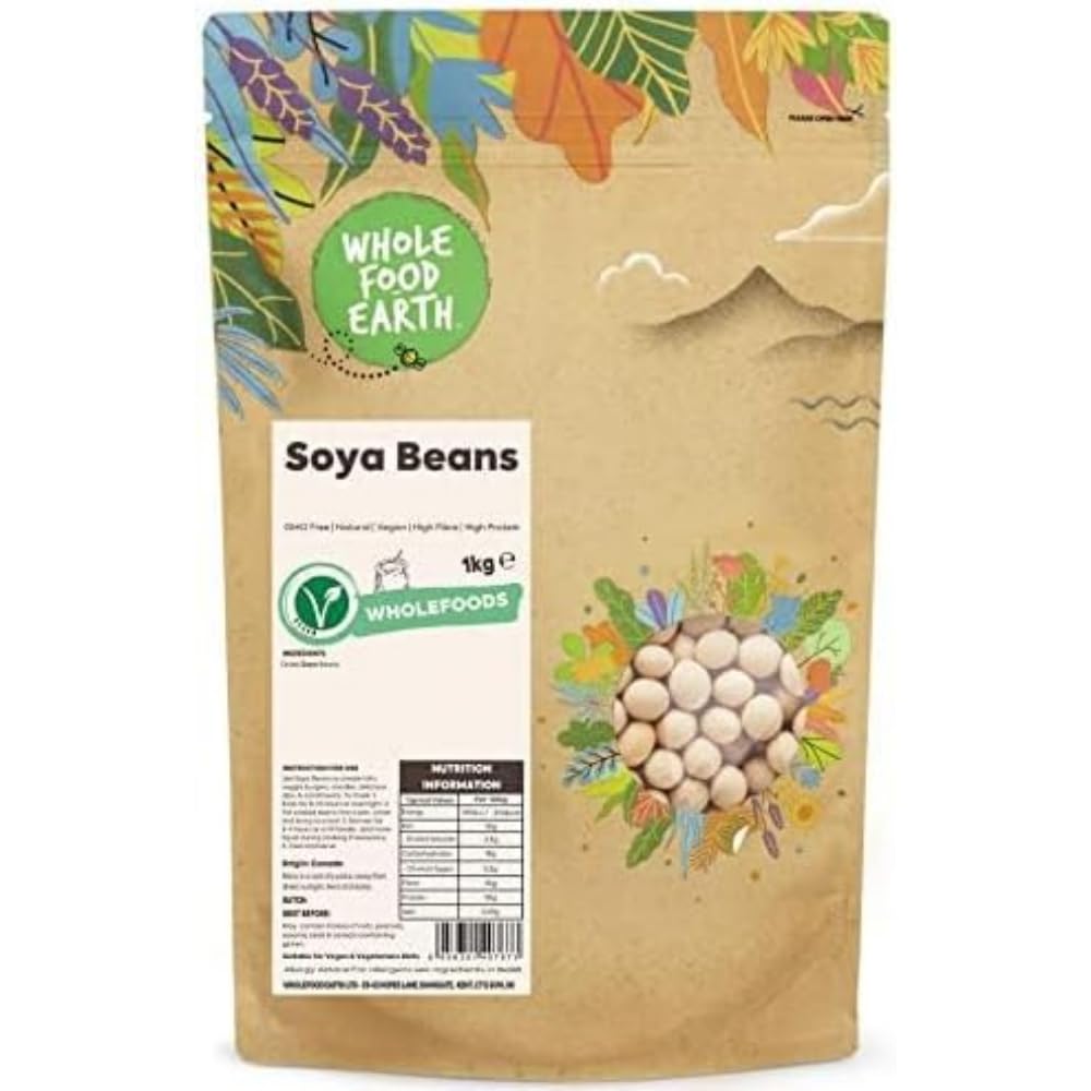 Wholefood Earth Organic Soya Beans - 1kg Pack | High Protein | GMO Free 1