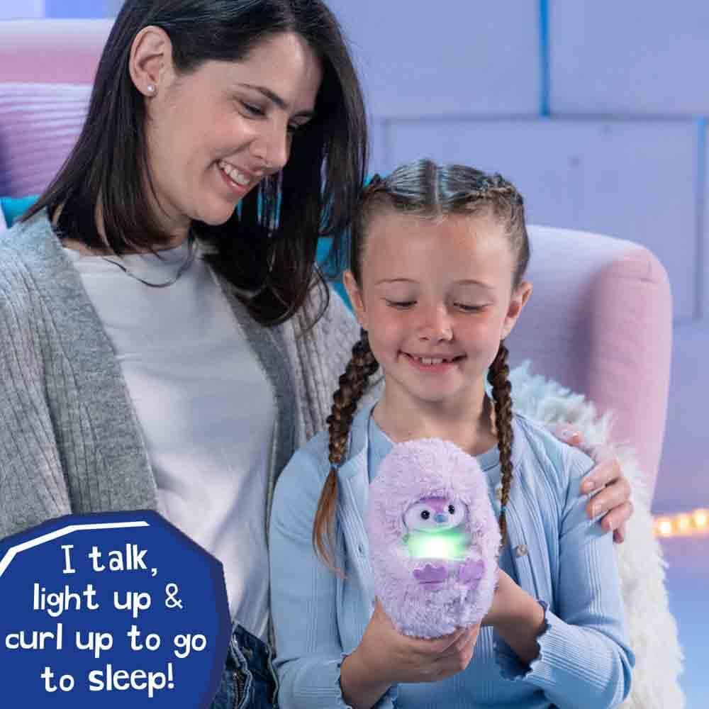 Curlimals Pip Penguin Arctic Glow Interactive Plush Toy - Light-Up & Talking Soft Toy for Kids 8