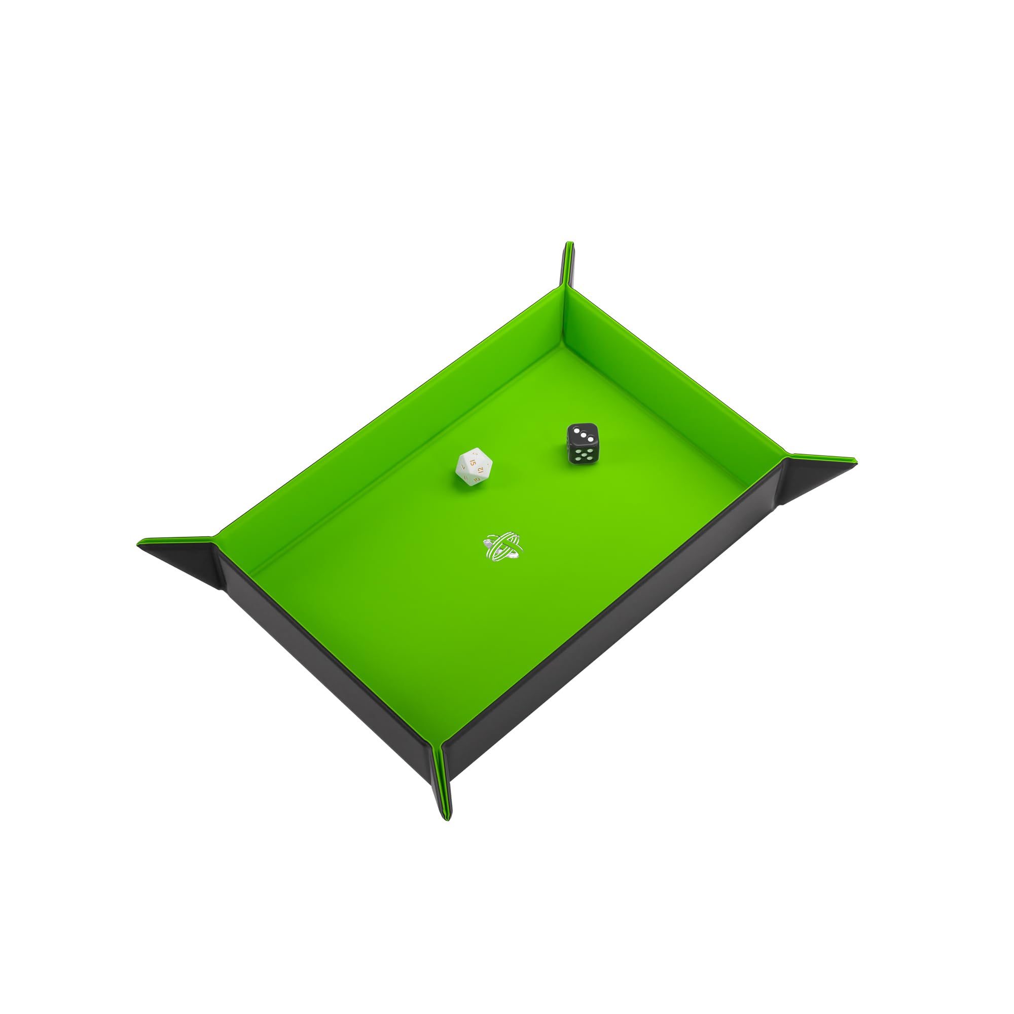 Gamegenic Premium Magnetic Dice Tray - Compact, Reversible Black/Green for Tabletop Games | Model GGS60054ML