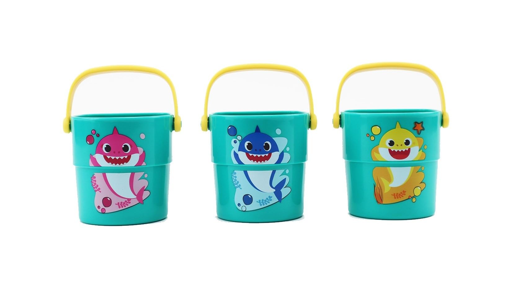 Baby Shark Bath Toys - 3 Pack Stackable Animal Print Cups | Ages 6M+ 8