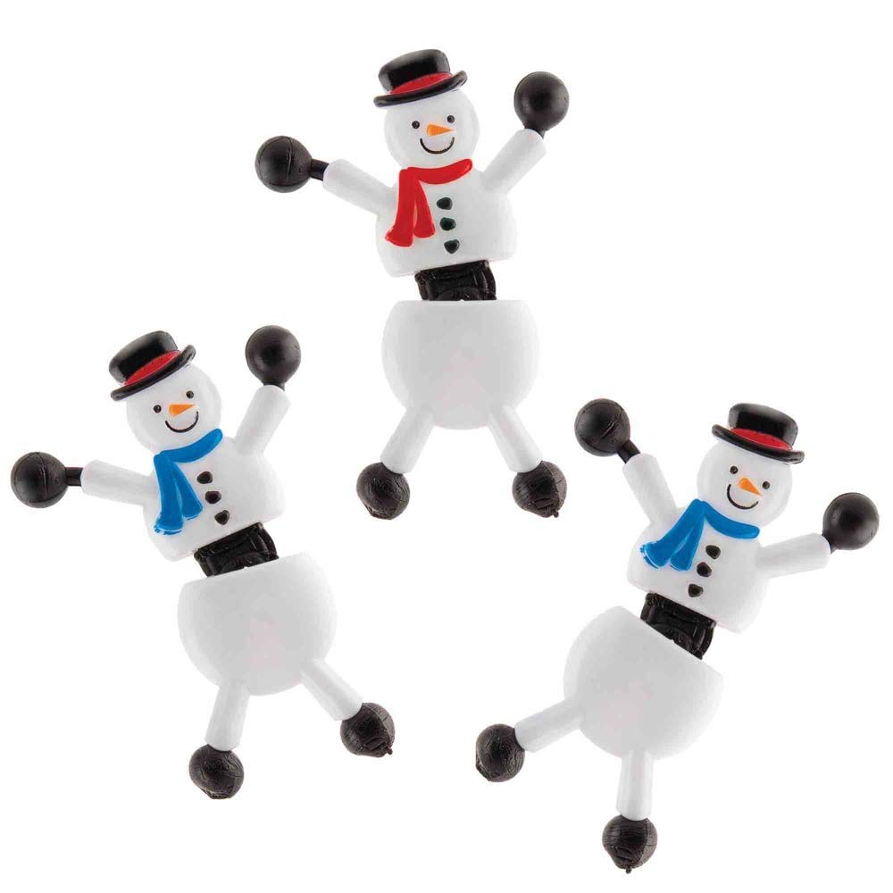 Baker Ross Snowman Wall Crawlers - Sticky Feet Climbing Toys for Kids