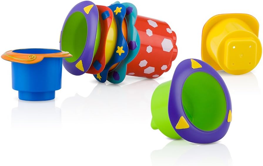 Nuby Splish Splash Stacking Cups - Water Play & Educational Bath Toy