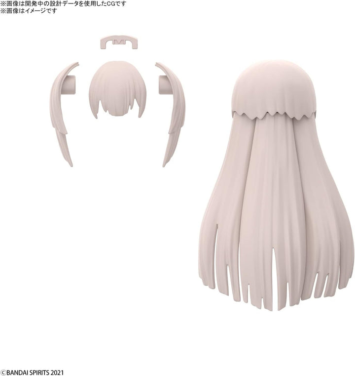 BANDAI SPIRITS 30MS Optional Hair Style Parts Vol. 5 - Customizable Model Kit for Creative Builders