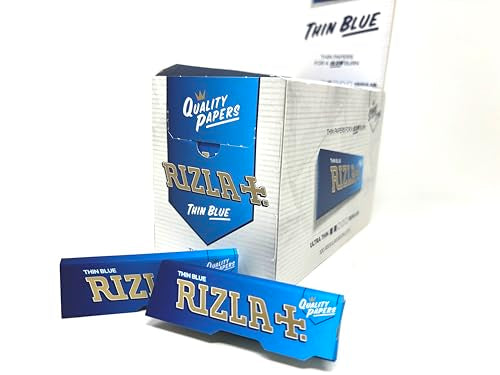 Rizla Blue Rolling Paper - 100 Booklets, Thin Paper for a Refined Smoking Experience, 10.01 x 8 x 7.01 cm