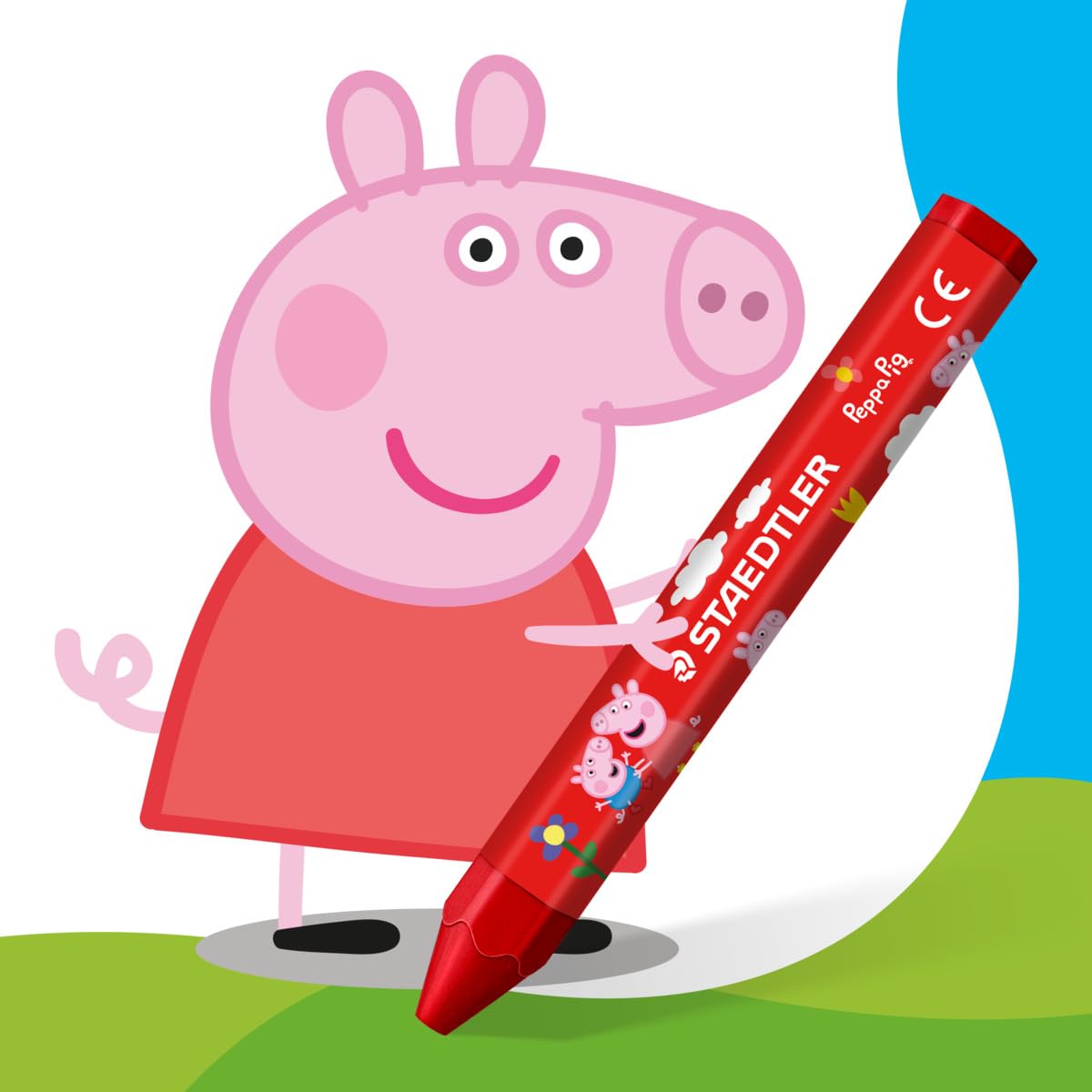 STAEDTLER Peppa Pig Noris Junior Jumbo Wax Crayons - Ergonomic Hexagonal Shape | 12 Assorted Colors 4