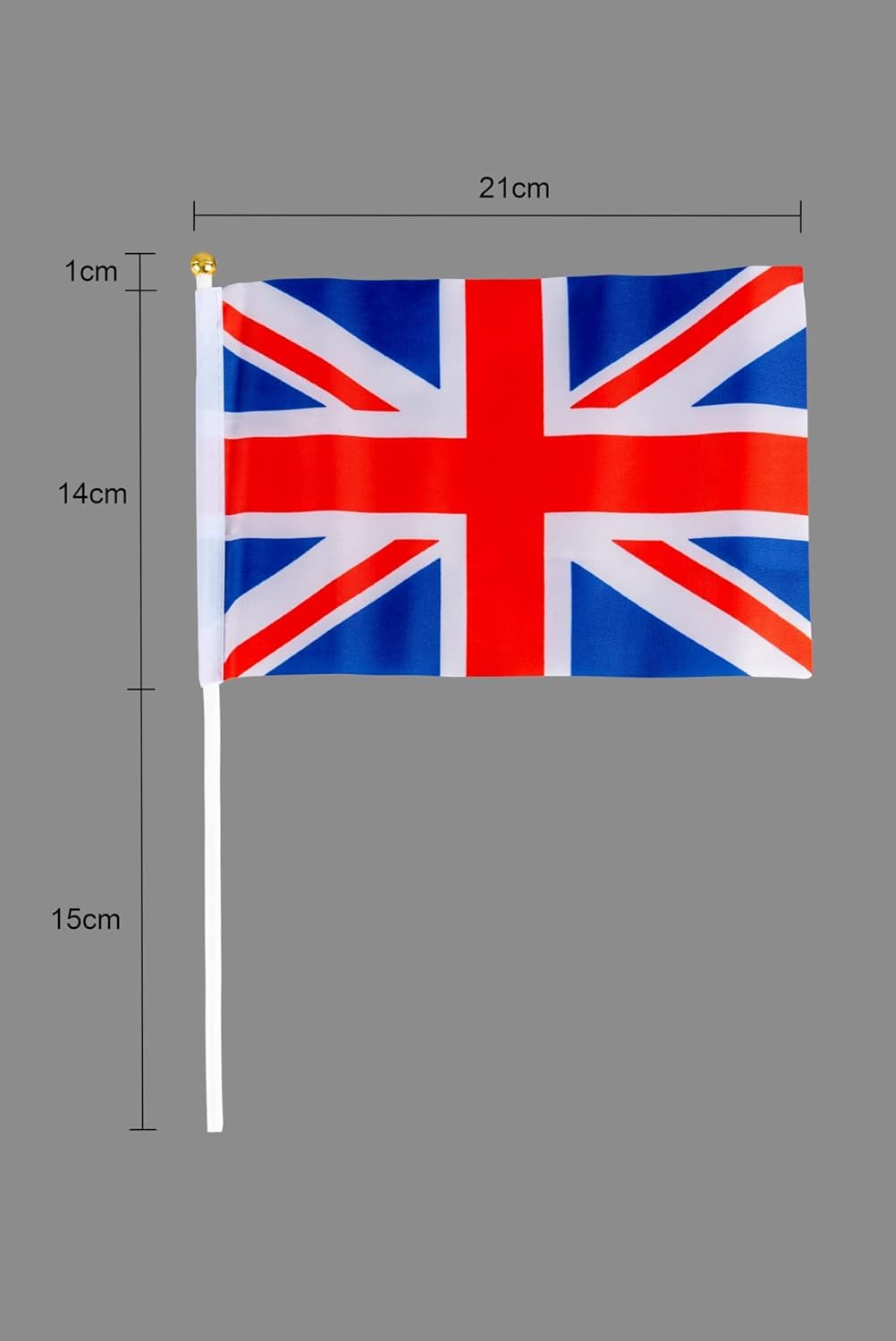 SHATCHI 6pcs Union Jack Hand Flags - 100% Polyester Waving Flags for Royal Events & Parties