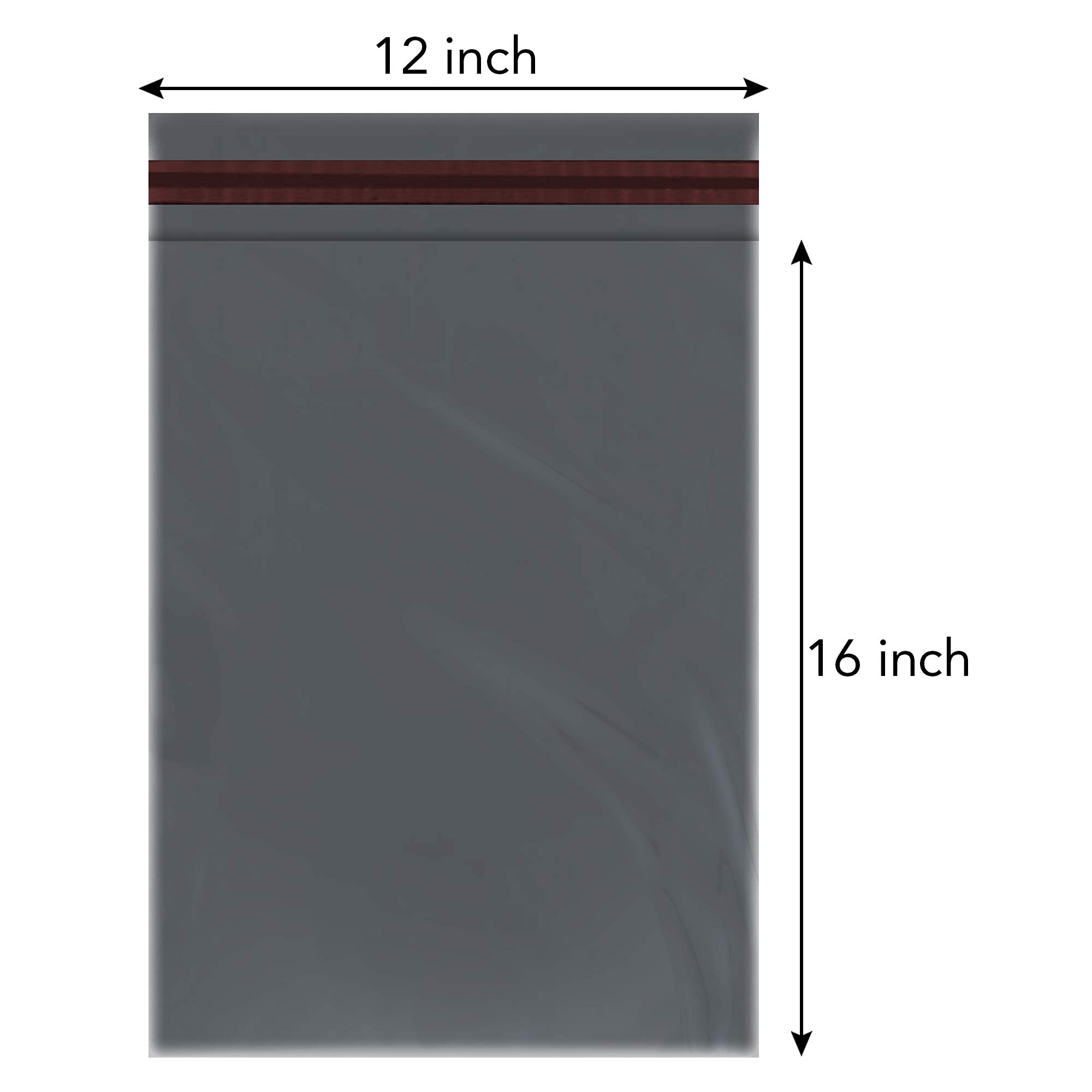 iSOUL Strong Grey Plastic Mailing Bags - 12 x 16 Inch | 60 Micron Opaque | 100 Pack