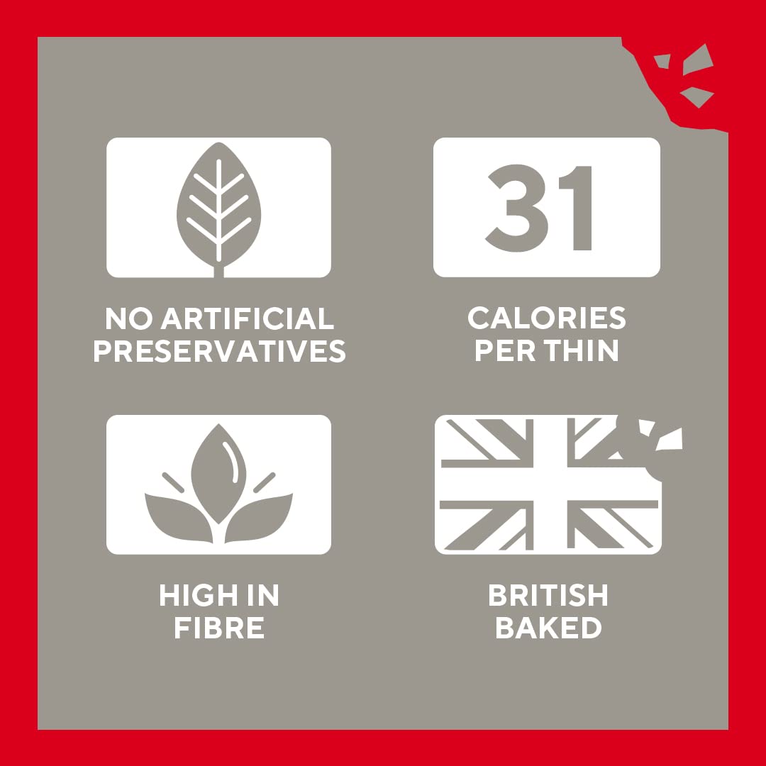 Ryvita Cheddar & Cracked Black Pepper Thins - 6 Packs of 125g | Source of Fibre | Made in UK 3