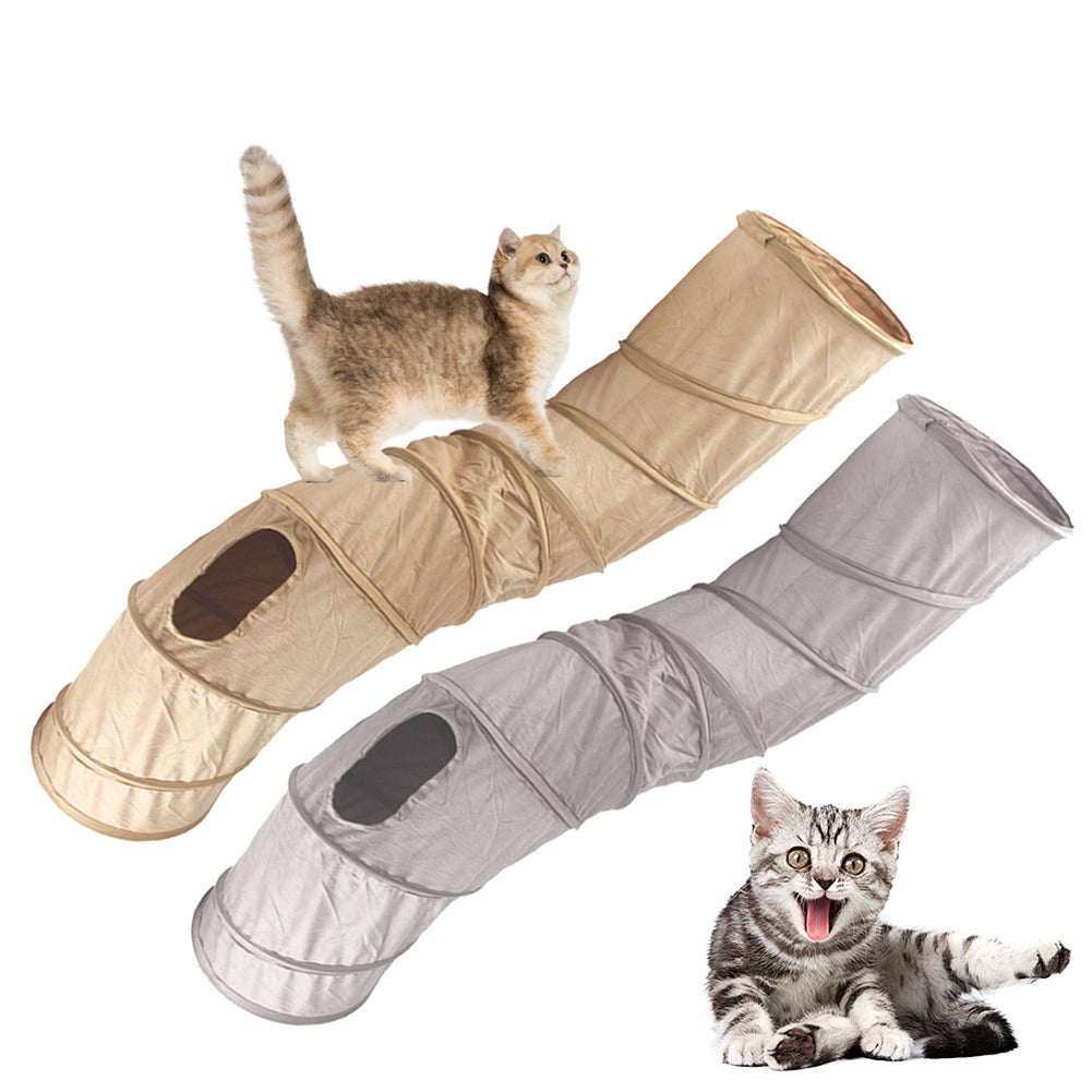 Yachew Collapsible S-Shape Cat Tunnel - Interactive Pet Play with Peepholes 5