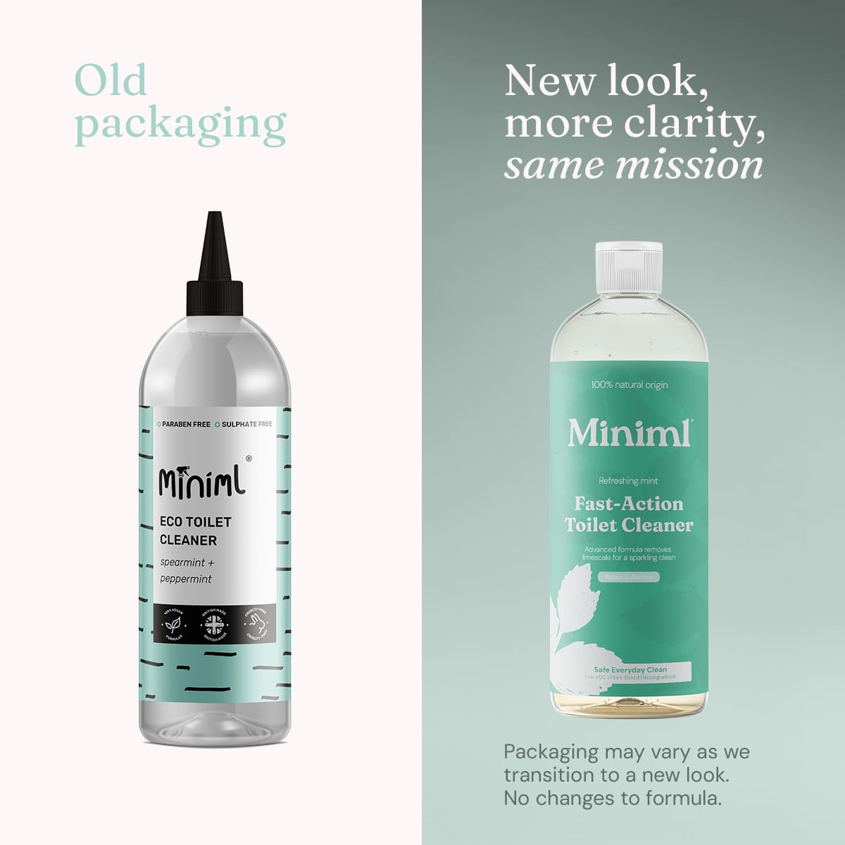 Miniml Fast-Action Toilet Cleaner - Refreshing Mint | 750ml Liquid | Biodegradable 2