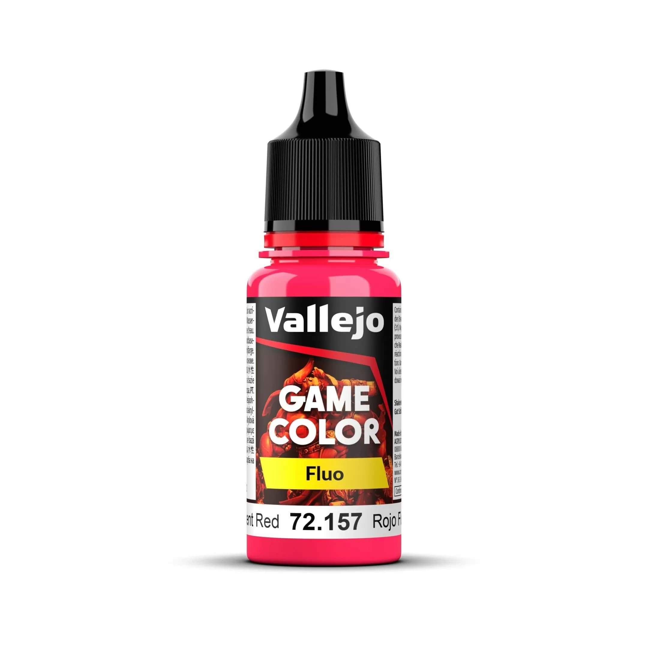 Vallejo Game Color Acrylic Paint - Fluorescent Red | 18ml Bottle | Non-Toxic 1