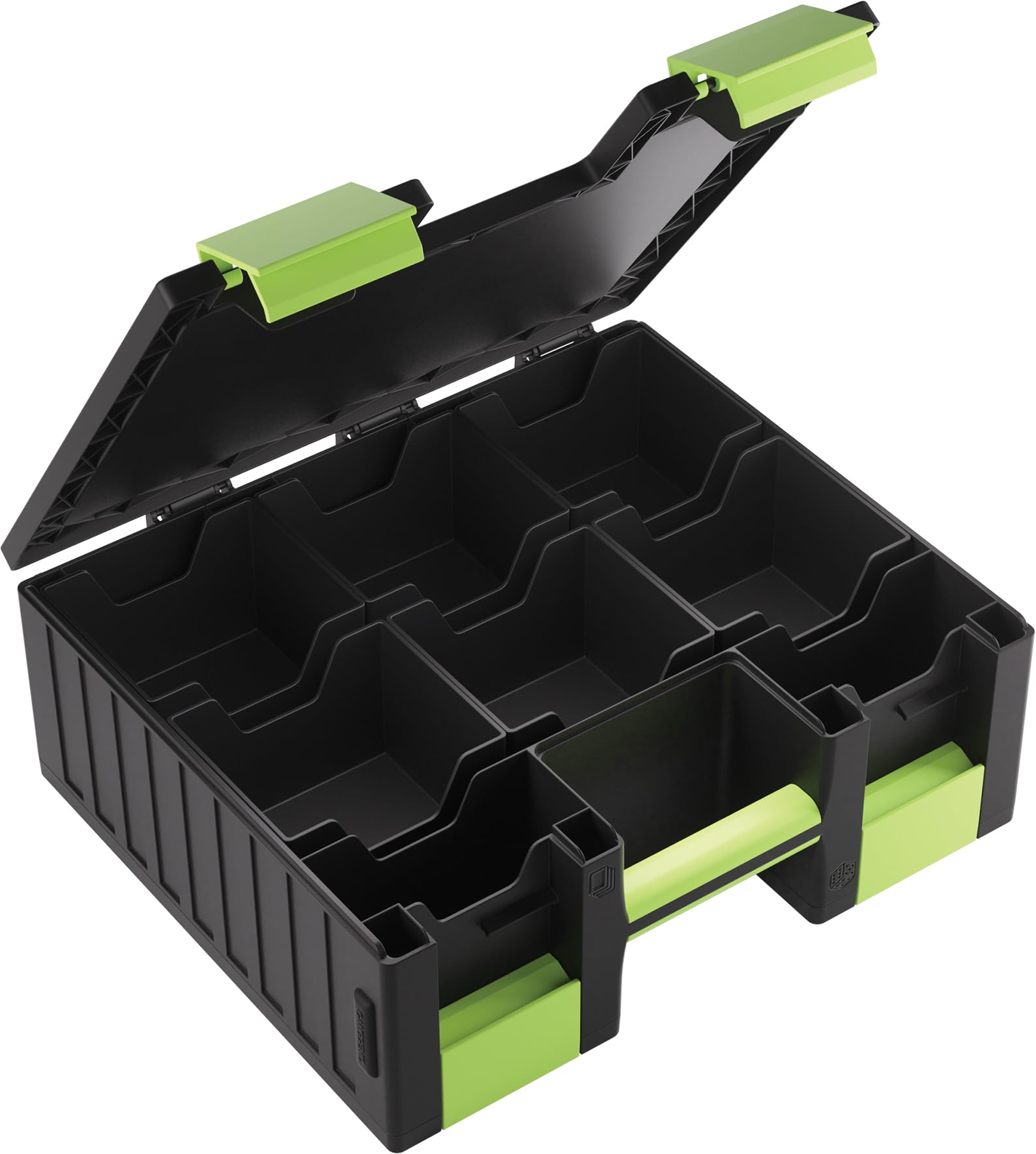 Gamegenic Game Castle Black/Green | Storage for 600 Double-Sleeved Cards & 19 Token Trays 2