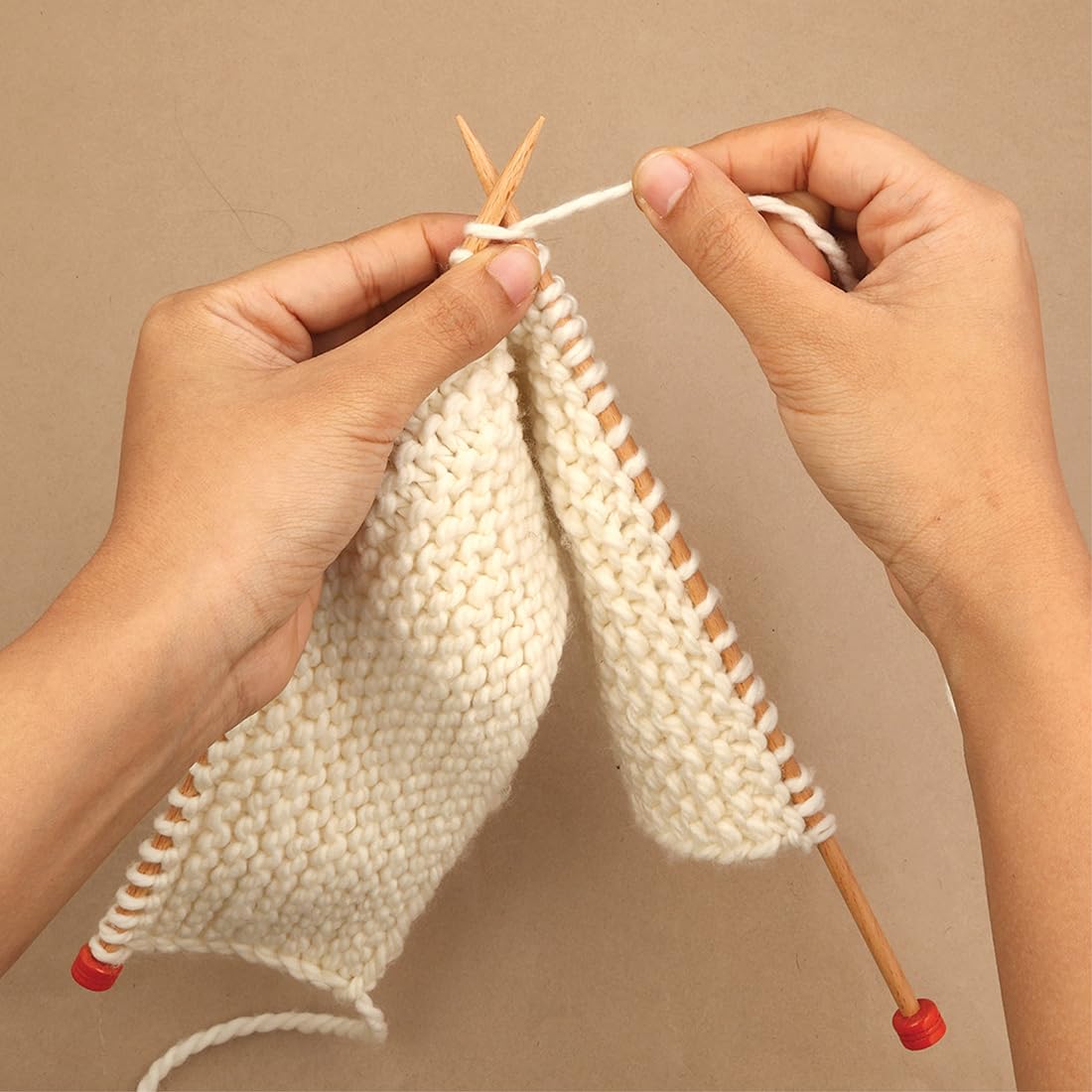 KNITPRO Basix Single Pointed Knitting Needles - 4.00mm x 25 cm, Beech Wood | Beginner Friendly 5