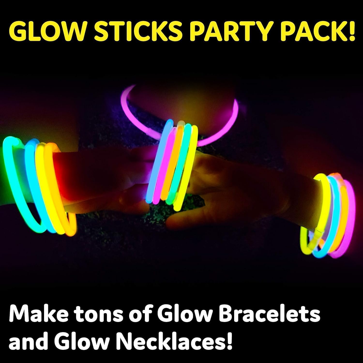 SHATCHI Glow Sticks Pack 400Pcs - Non-Toxic, Long-Lasting Neon Glowsticks for Parties | Unisex Children 7