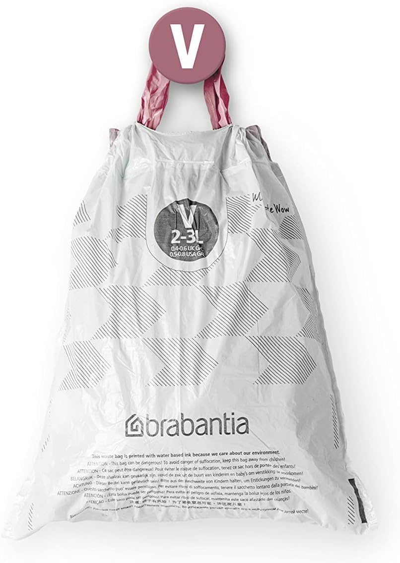 Brabantia - PerfectFit Bin Liners Multipack (Size V/2-3 Litre) Thick Plastic