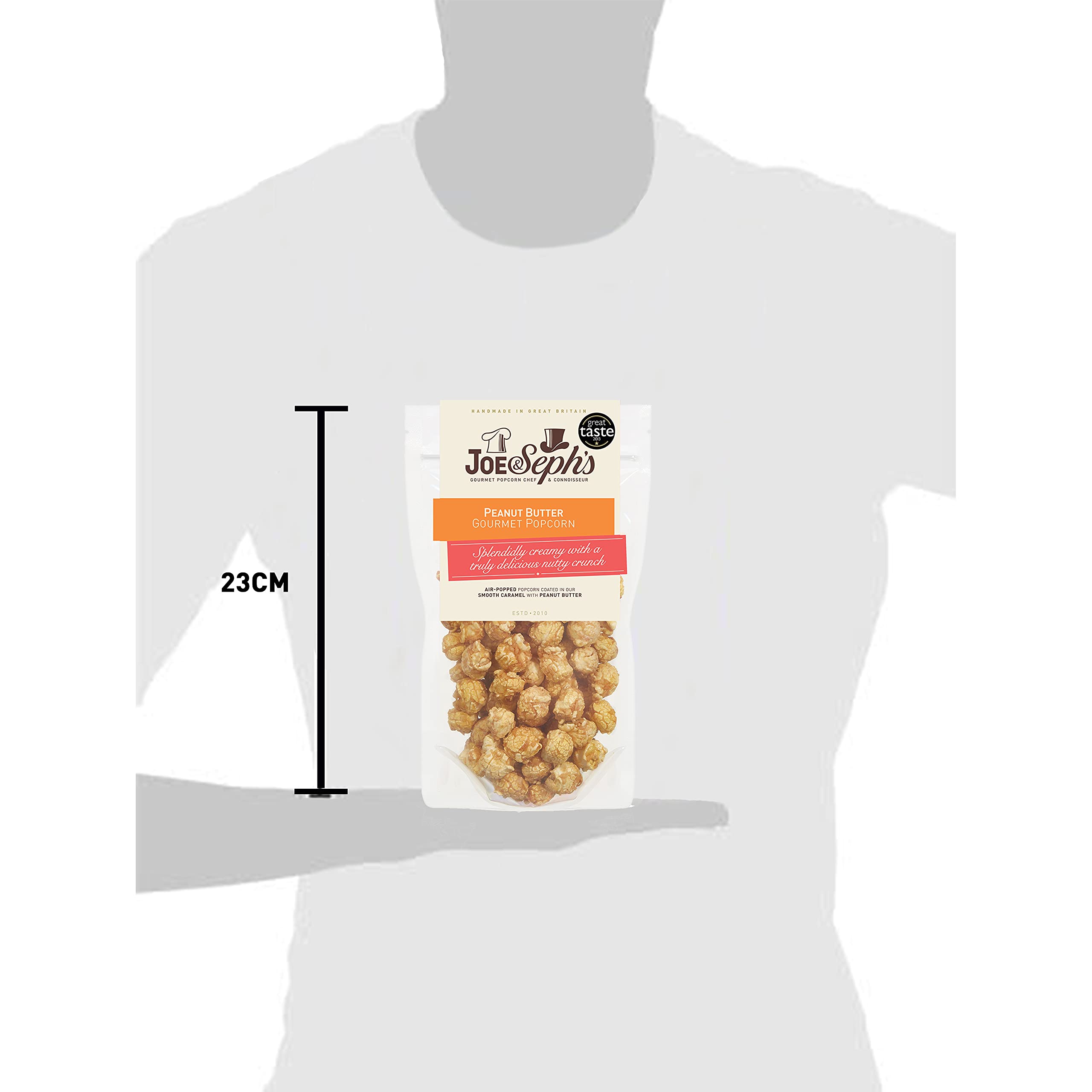 Joe & Seph's Erdnussbutter-Popcorn (4 x 80 g) – 2 Sterne Great Taste Award, luftgepoppter süßer und salziger Snack