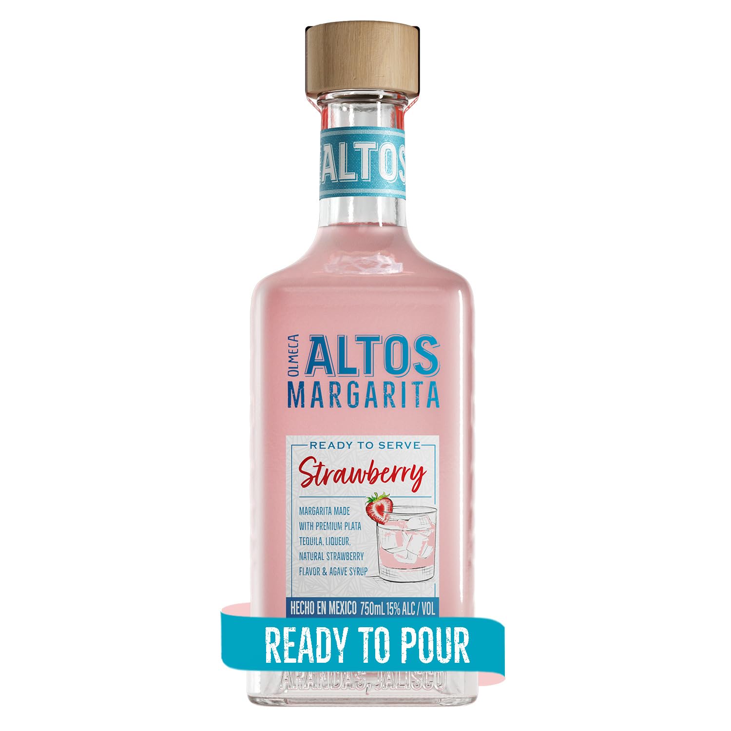 Olmeca Altos Strawberry Margarita Ready to Serve Tequila Cocktail | 14.9% ABV | 75cl 1
