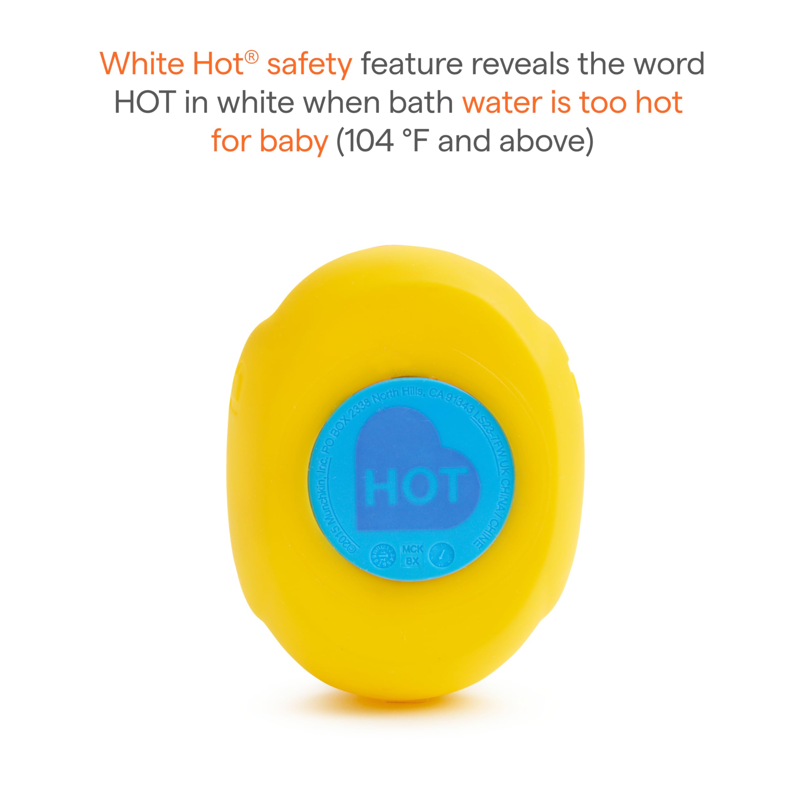 Munchkin White Hot Safety Rubber Bath Duck Toy for Babies or Toddlers | Marker Turns White to Reveal Hot | 1 Pack 3