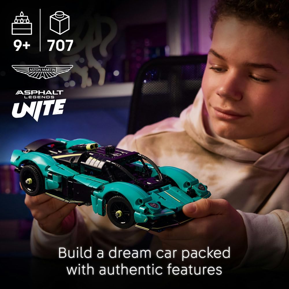 LEGO Technic Aston Martin Valkyrie Baubarer Auto-Modellbausatz – 707-teiliges Fahrzeugspielzeug für Kinder ab 9 Jahren
