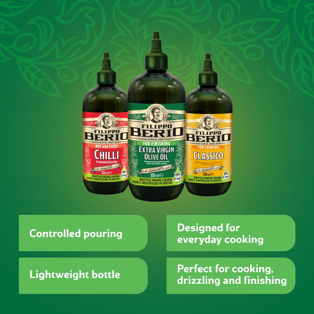 Filippo Berio Chilli Flavoured Extra Virgin Olive Oil - 500ml Squeezable Bottle 5