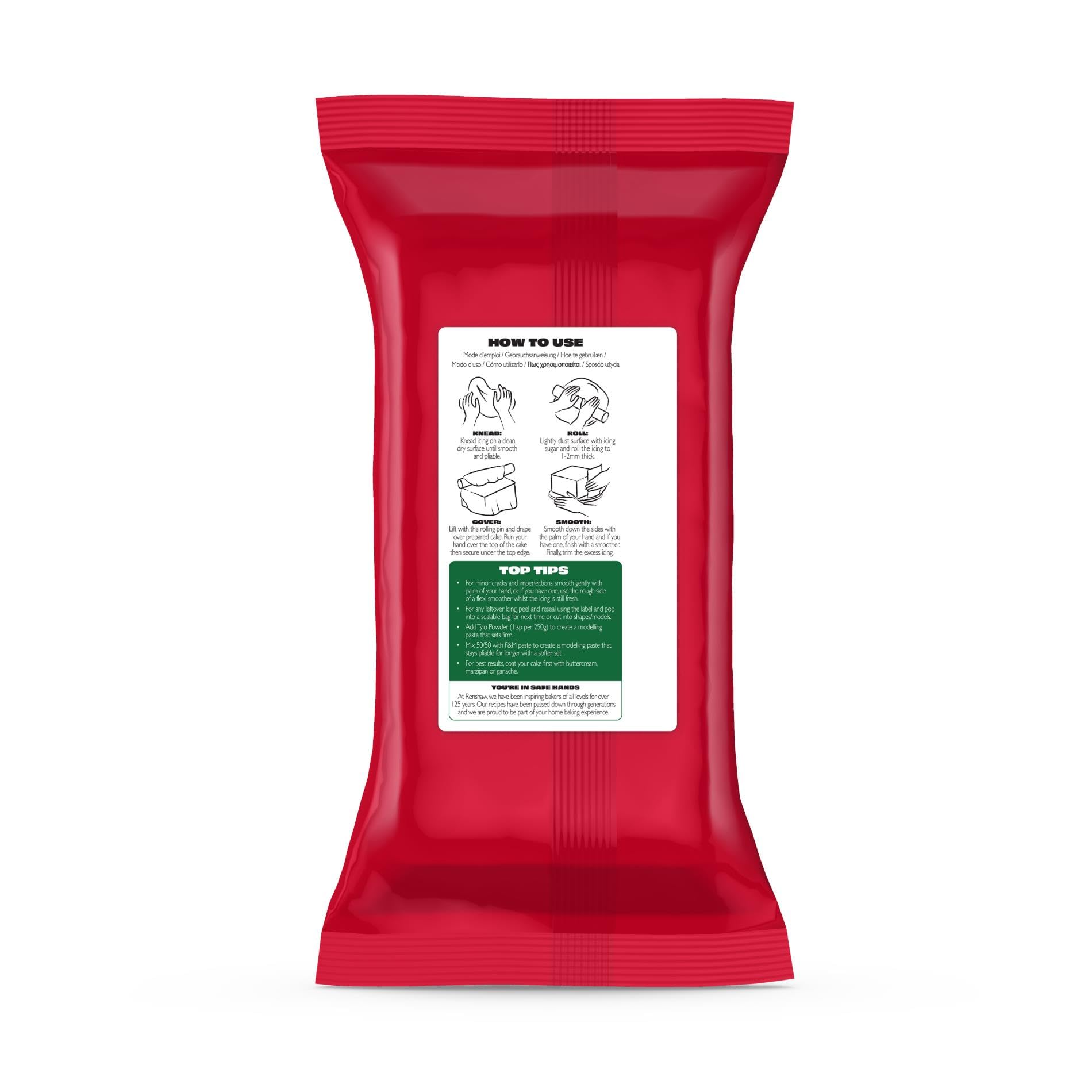 Renshaw - Green Extra Stretch Smooth & Thin Ready to Roll Fondant Icing, 1 kg