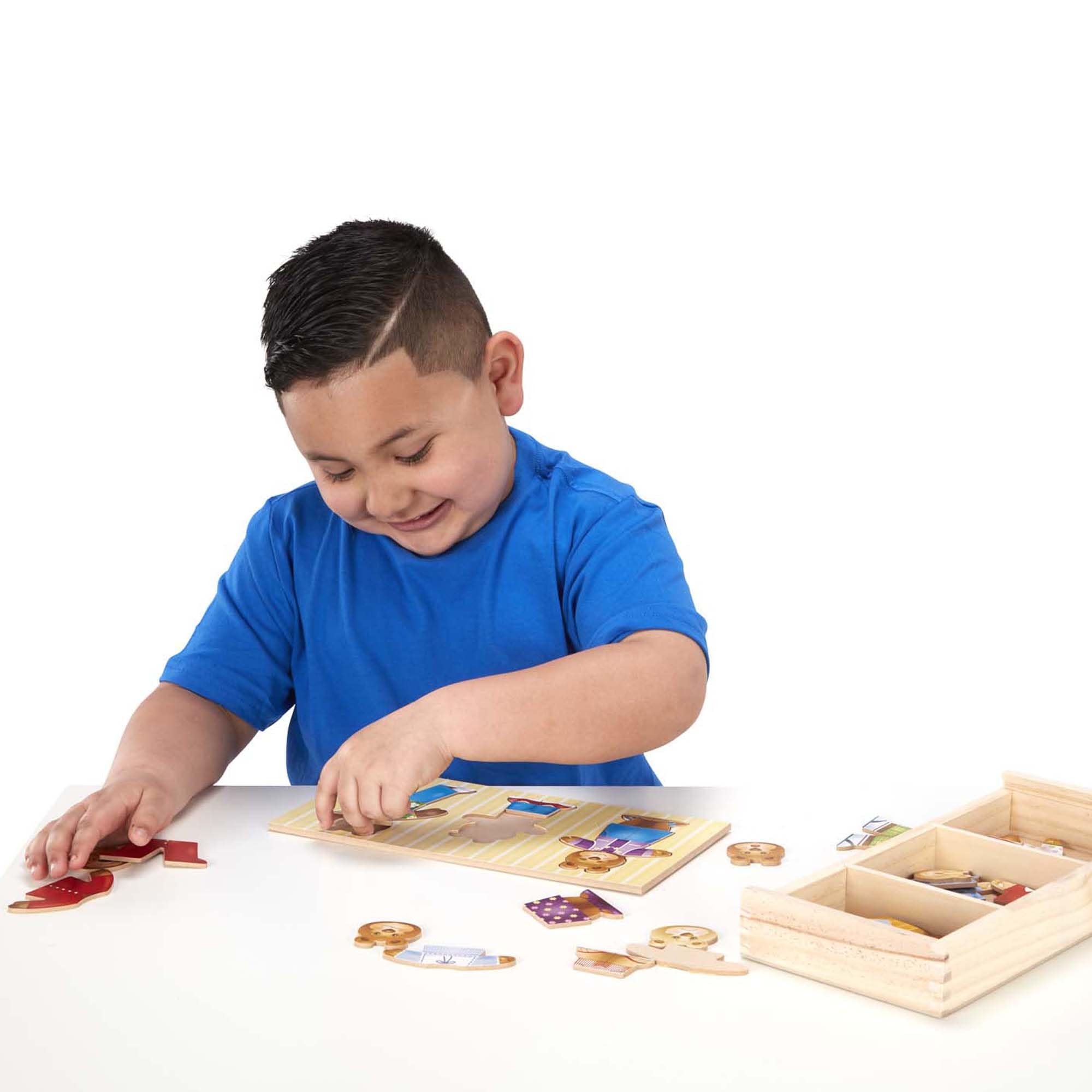 Melissa & Doug Bear Family Dress-Up Puzzle - 45 Mix-and-Match Wooden Pieces | Ages 3-6 8