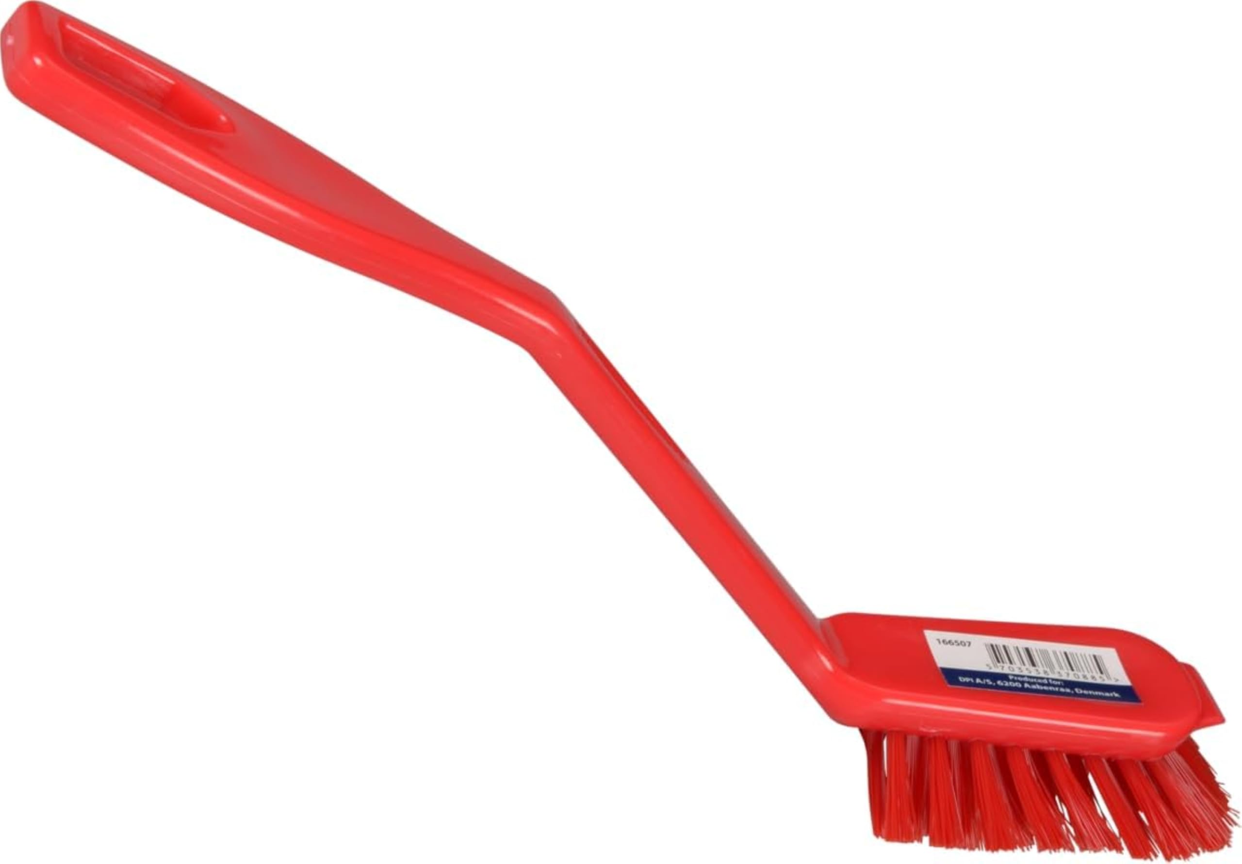 ABENA Red Dishwashing Brush - Stiff Bristle Scraper | 27cm Ergonomic Handle 1