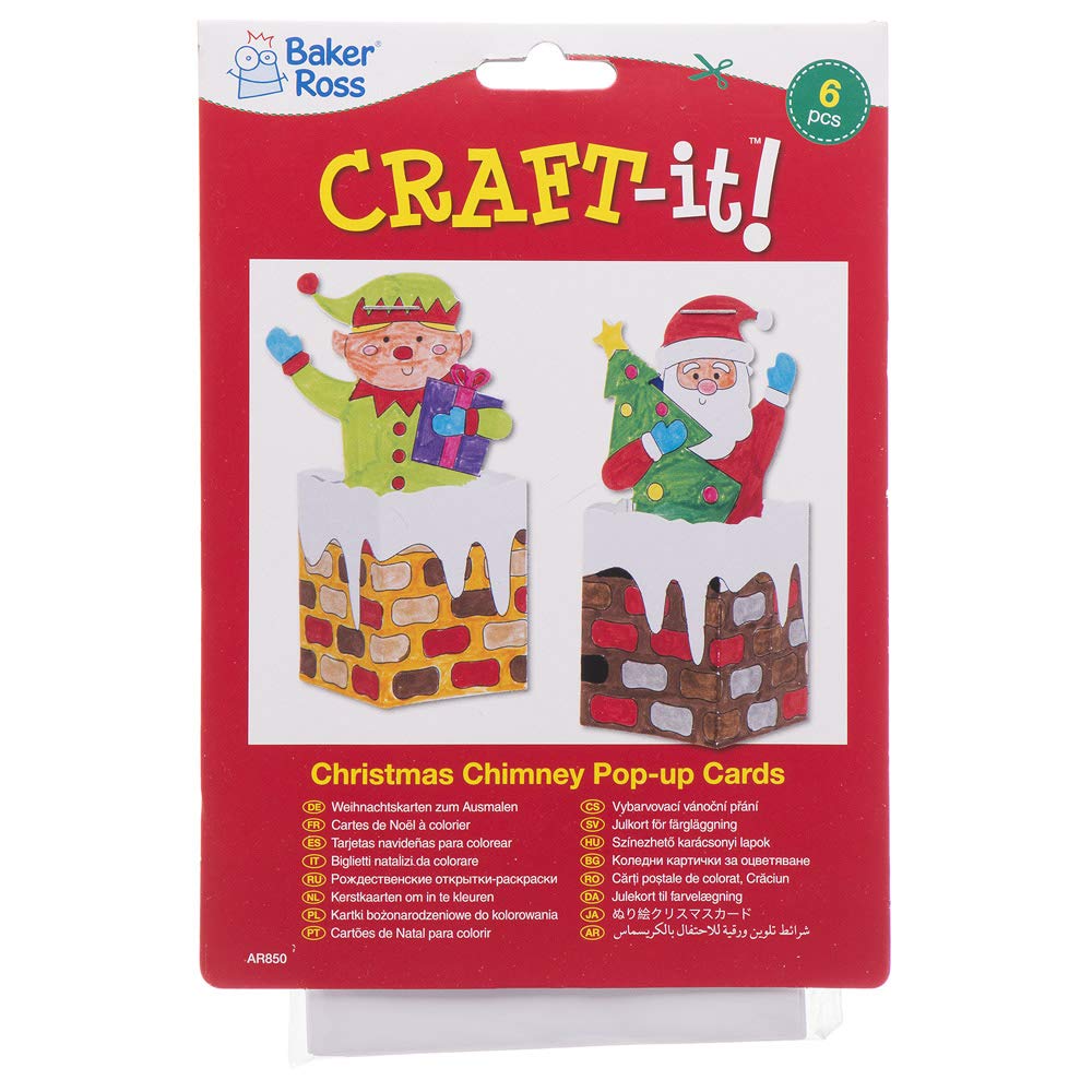 Baker Ross AR850 Chimney Pop-Up Colour in Cards - 3D Christmas Craft Kit for Kids 9