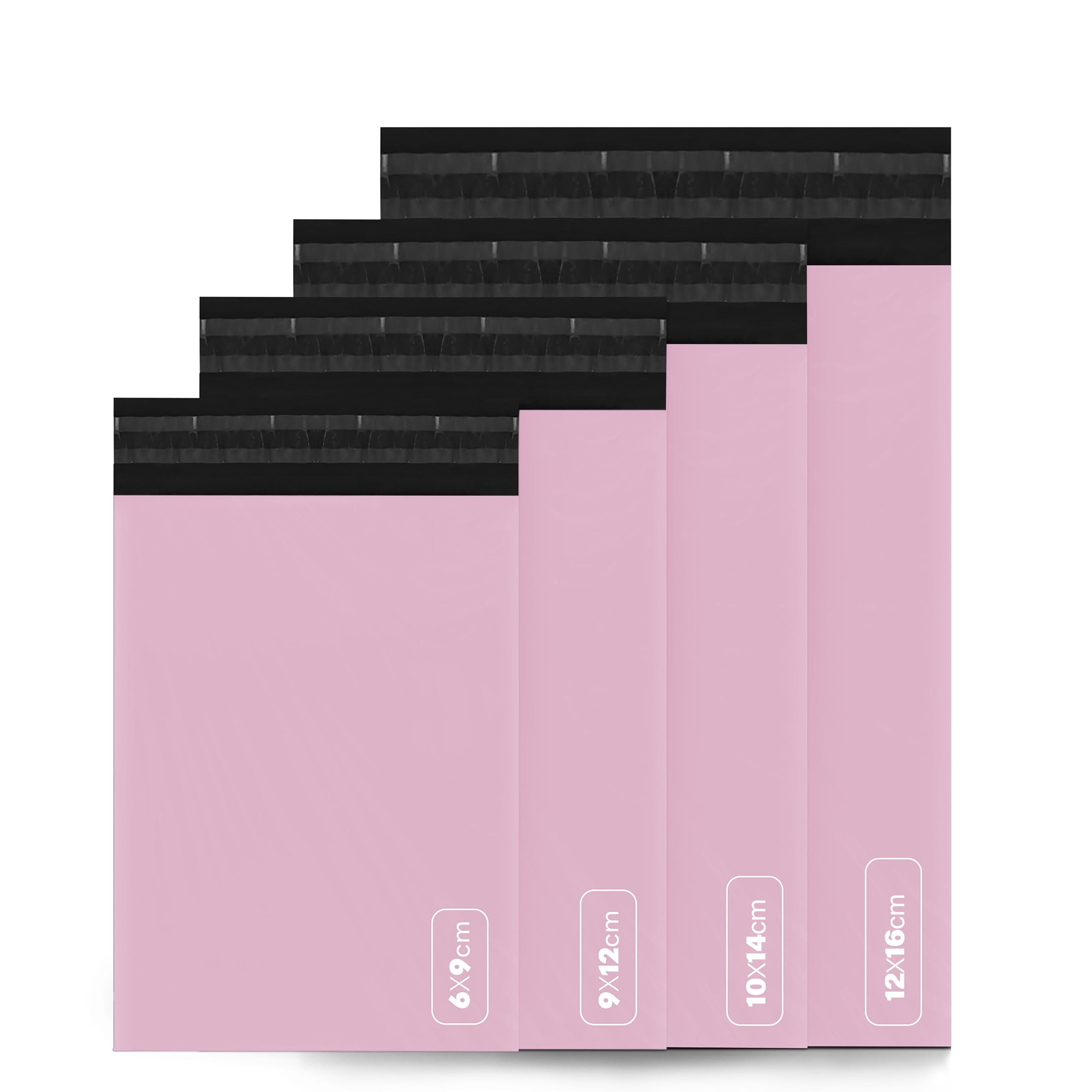 delka Mailing Bags, 100Mixed Size Pink Poly Mailer Bags, Tear-Resistant Shi 1