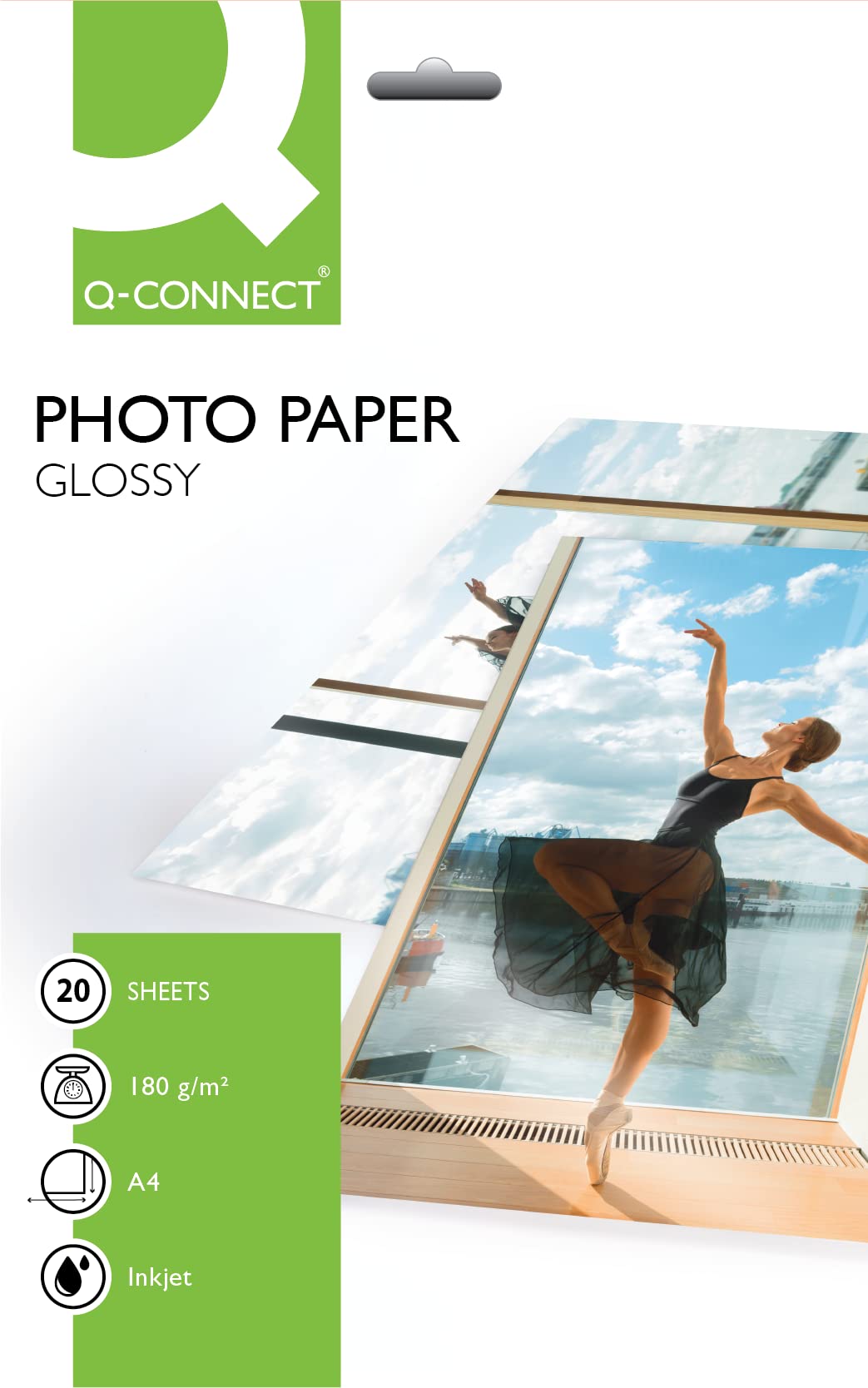 Q-Connect A4 Gloss Photo Paper 180gsm | 20 Sheets | Inkjet Compatible 1