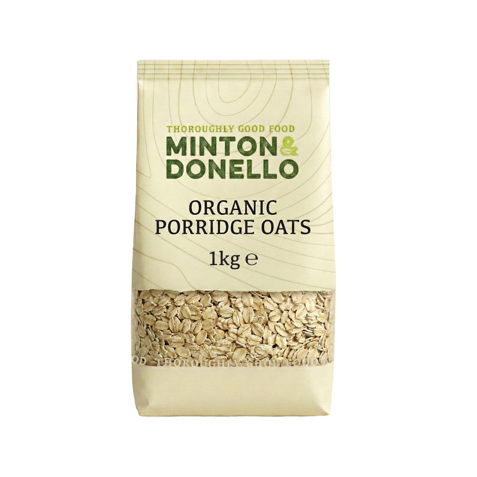 Minton & Donello Organic Porridge Oats - Creamy Texture, Versatile Baking Staple | 1kg Pack